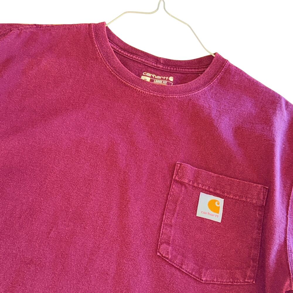 Carhartt T‎ Shirt Men's Large 100% Cotton Workwear Pocket Logo